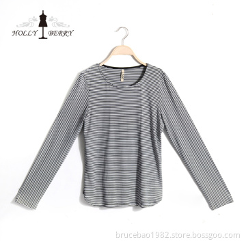 New Design Breathable White Crew Neck Women Blouse